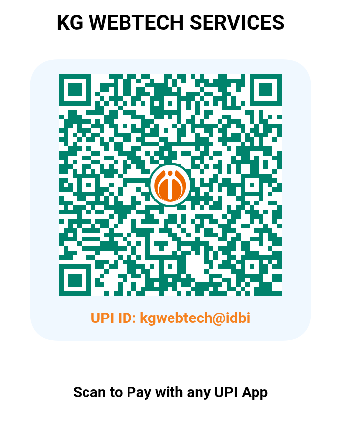 KG WebTech Services UPI QR code for kgwebtech at IDBI